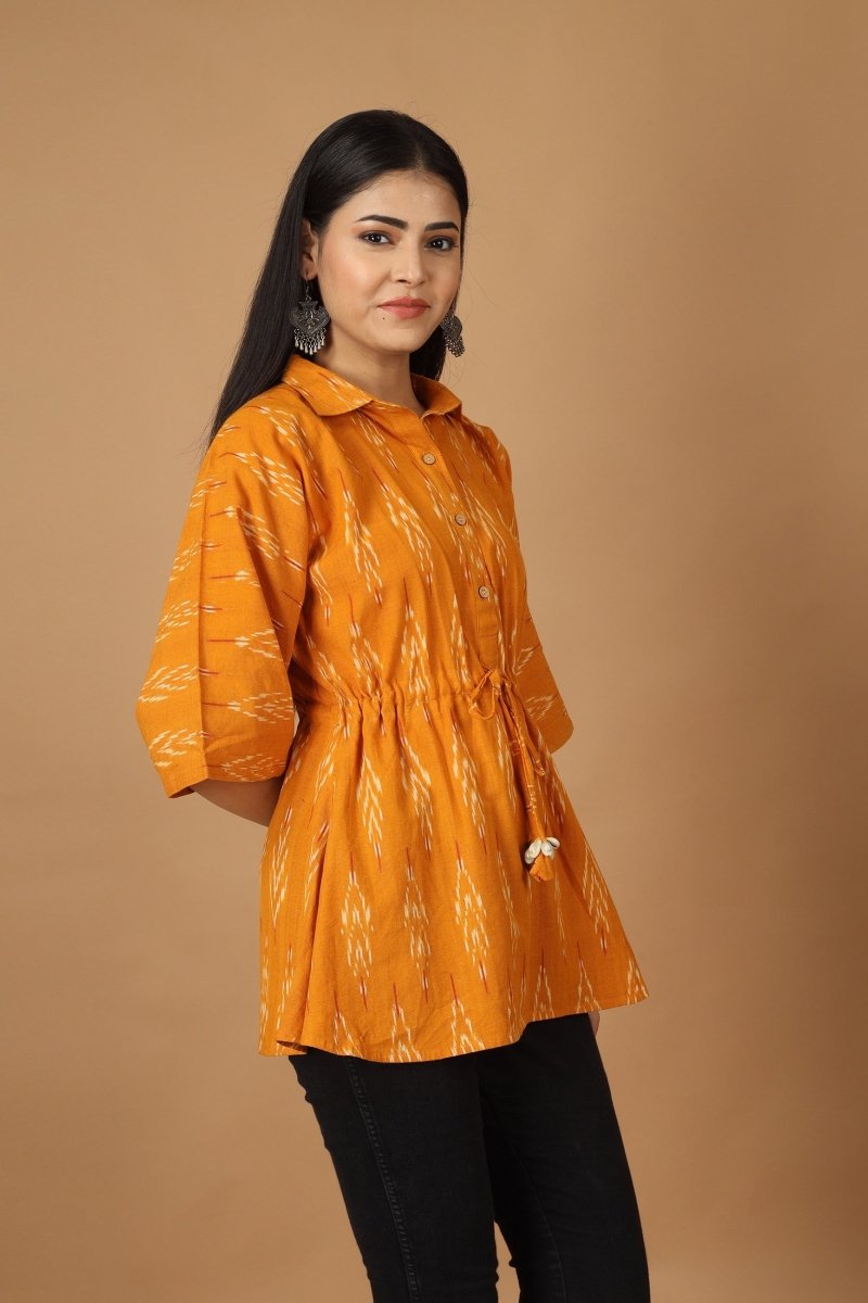 Dopahar Ikat Kaftan Cotton Top | Verified Sustainable by Brown Living™