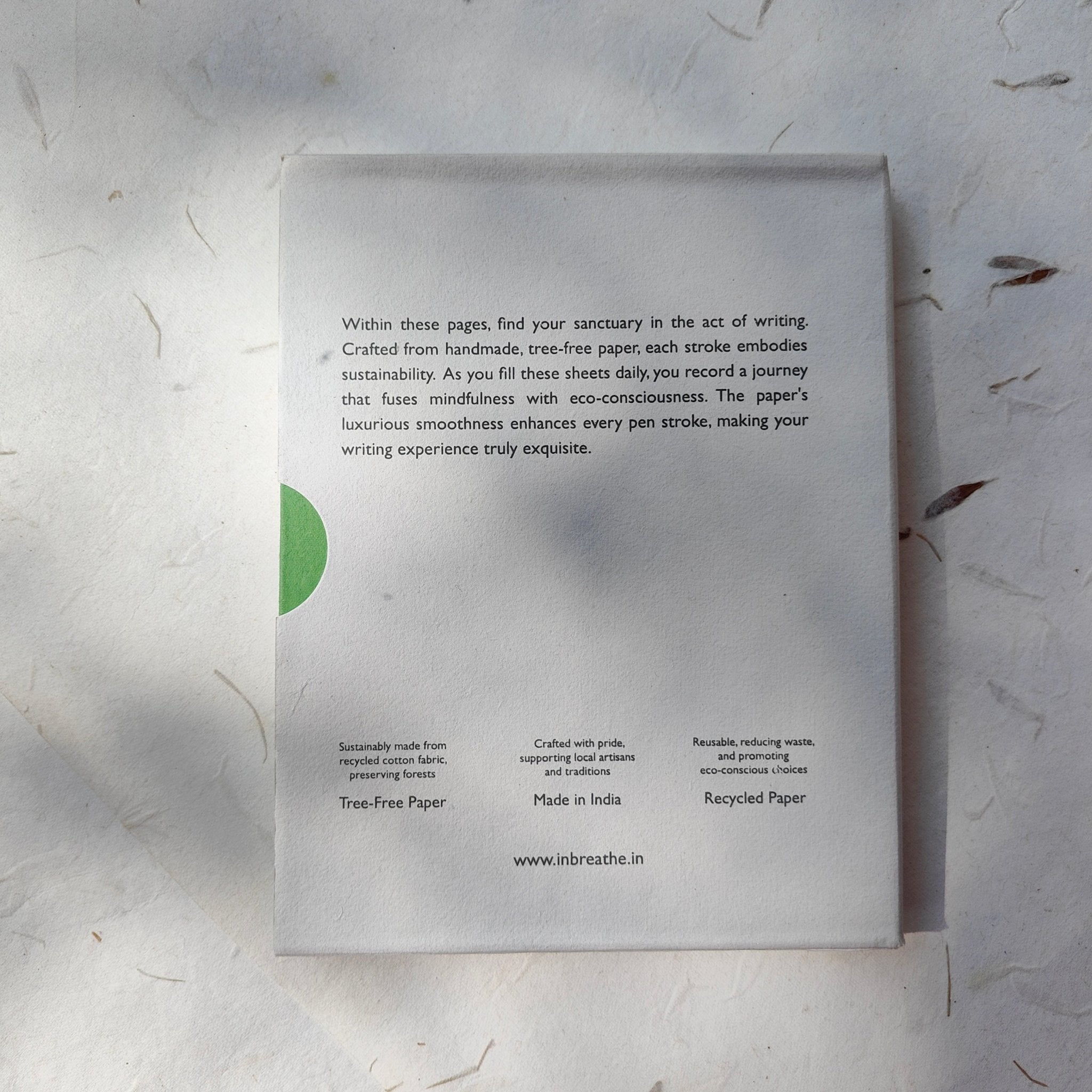 Dotted Handmade Paper Notebook - White | Verified Sustainable by Brown Living™