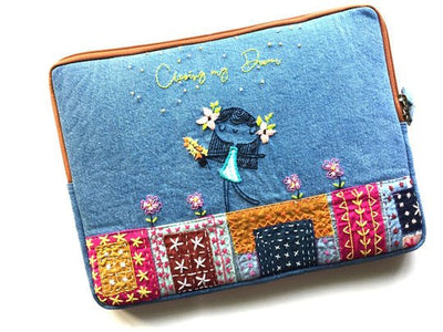 Dreamer Laptop Sleeve – Tech Accessories on Brown Living™. SKU: UMW - DREAMER - LS - EMB - 01_24BL10103. Img 1.