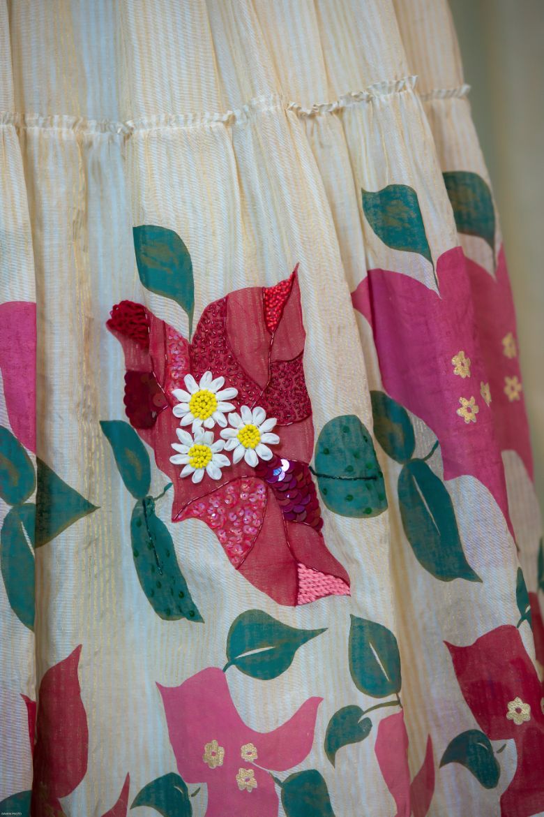 Dreamy daisy dress with 3D embroidery at bottom | Verified Sustainable by Brown Living™