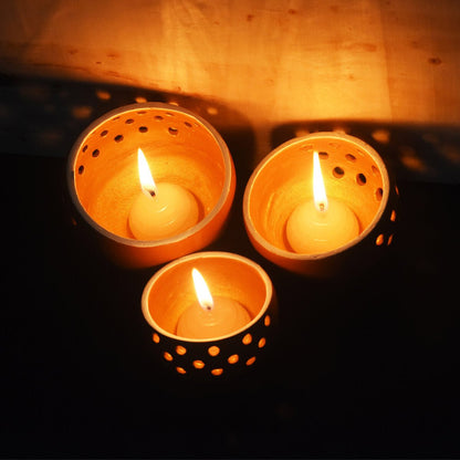 Drum Handmade Candle Pod - Set of 3 with Free 3 Soywax Candles | Verified Sustainable by Brown Living™