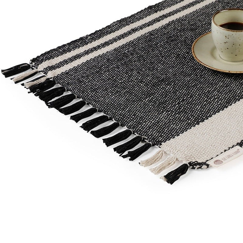 Buy Dual Hues Cotton Placemat (Black) | Shop Verified Sustainable Table Essentials on Brown Living™