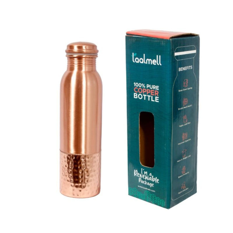 Buy Dual Tone Copper Bottle 1 Ltr | Copper Purity Guarantee Certificate | Free Cotton Bag | Shop Verified Sustainable Bottles & Sippers on Brown Living™