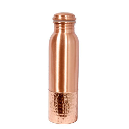 Dual Tone Copper Bottle 1 Ltr | Copper Purity Guarantee Certificate | Free Cotton Bag | Verified Sustainable by Brown Living™