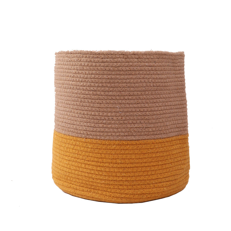 Dual Tone Jute Baskets ( Yellow) Large | Verified Sustainable Baskets & Boxes on Brown Living™