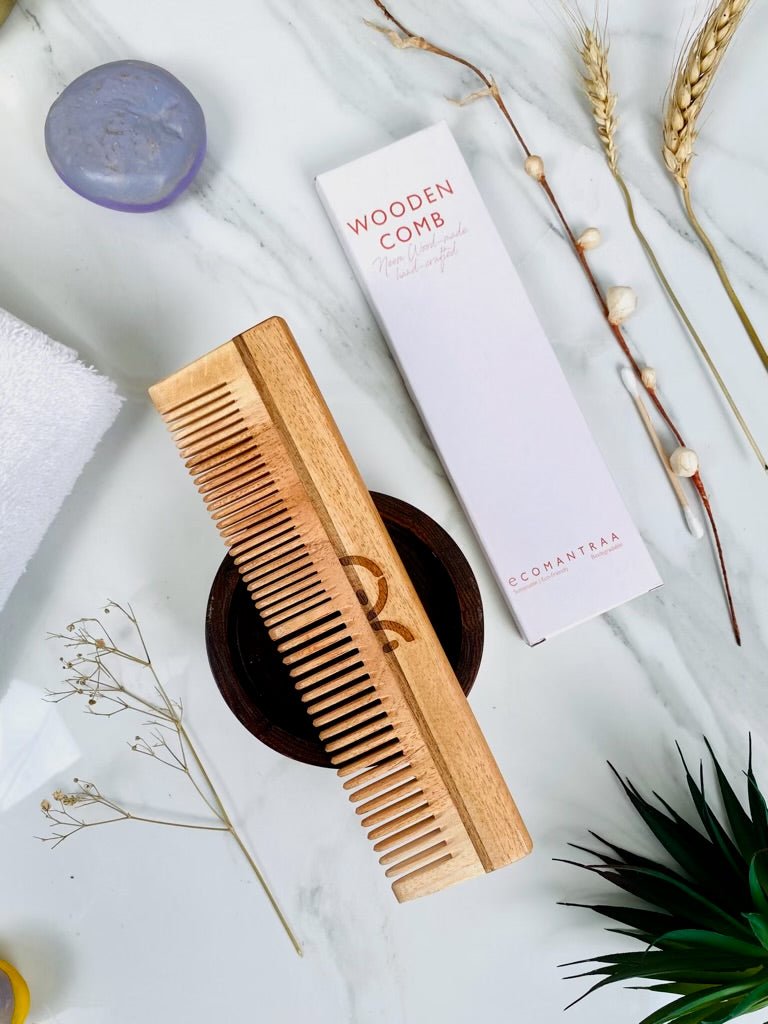 Duel Teeth Neem Wood Comb | Verified Sustainable by Brown Living™