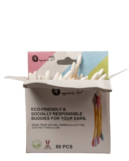 Ear Buds/Swabs (Pack of 4) | 640 Tips in Cardboard Box | 100% Pure & Soft Cotton | Verified Sustainable by Brown Living™