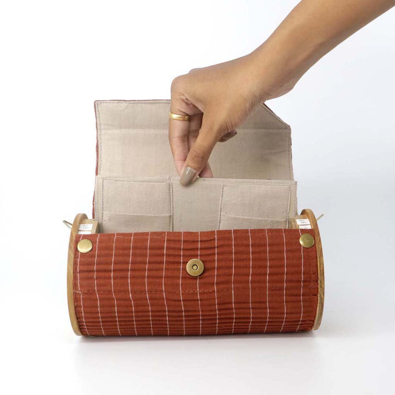 Buy Earthen Sand Round Clutch | Shop Verified Sustainable Products on Brown Living