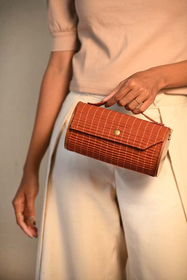 Buy Earthen Sand Round Clutch | Shop Verified Sustainable Womens Bag on Brown Living™