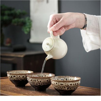 Earthen Glazed Tea Cups - 4 Pieces | Verified Sustainable by Brown Living™