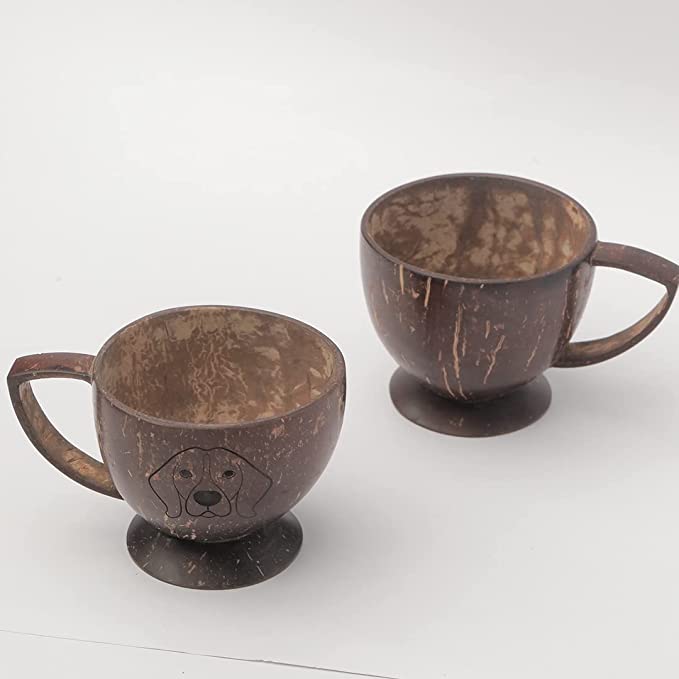 Buy Eco-Friendly & 100% Natural Coconut Mugs (Medium, set of 2) | Shop Verified Sustainable Cups & Saucers on Brown Living™