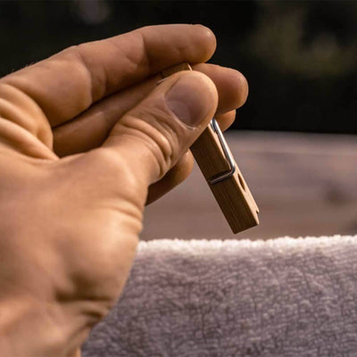 Eco Friendly Bamboo Clothes Peg with Reusable Bag | Pack of 20 – Organizers on Brown Living™. SKU: TBB - 36. Img 2.