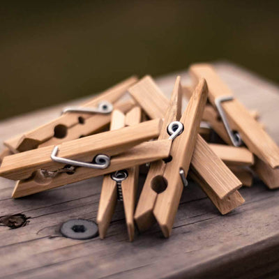 Eco Friendly Bamboo Clothes Peg with Reusable Bag | Pack of 20 – Organizers on Brown Living™. SKU: TBB - 36. Img 4.