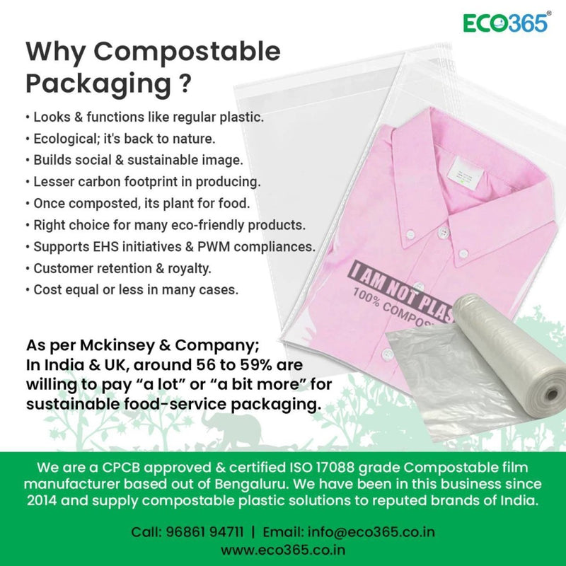 Buy Eco-friendly Compostable Packaging Bags, 14"X11" 200Pcs | Shop Verified Sustainable Packing Materials on Brown Living™