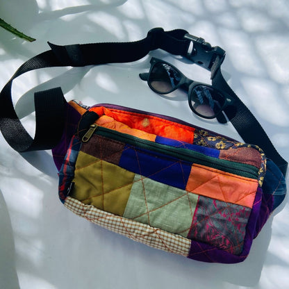 Eco - friendly Fanny Pack - Patchwork - Quilted | Verified Sustainable by Brown Living™