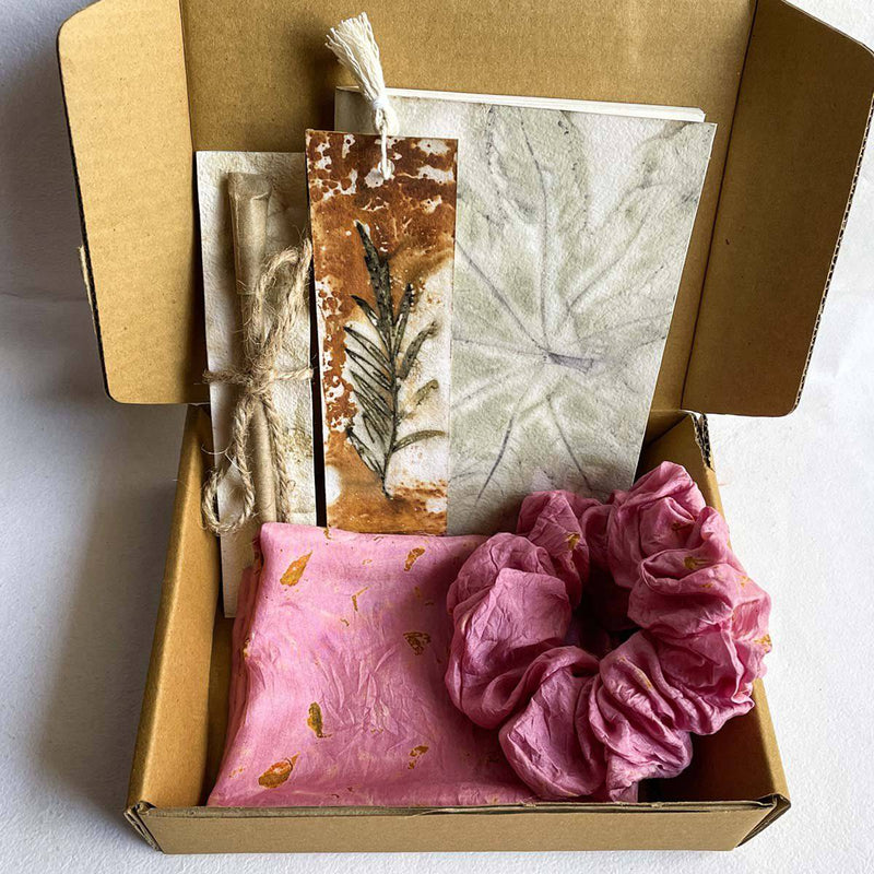 Buy Eco-friendly Gift Box- Pink with Yellow | Shop Verified Sustainable Gift Hampers on Brown Living™