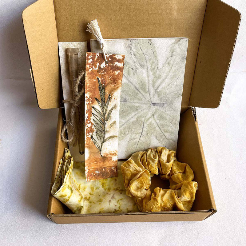 Buy Eco-friendly Gift Box- White with Mustard Yellow | Shop Verified Sustainable Gift Hampers on Brown Living™