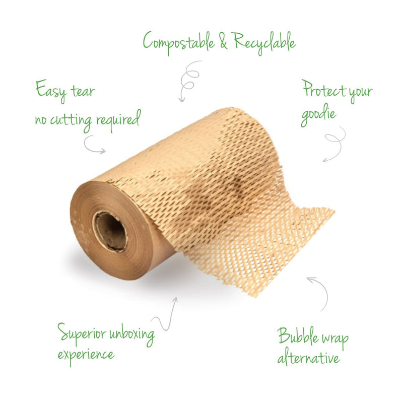 Buy Honeycomb Paper Bubble Wrap with Dispenser (100M x 15" Roll) | Shop Verified Sustainable Packing Materials on Brown Living™