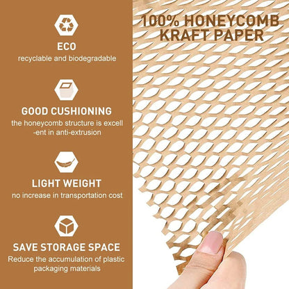 Eco - friendly Honeycomb Paper Wrap | Packaging Paper | 50M x 15" Roll | Verified Sustainable by Brown Living™