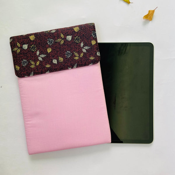 Buy Eco-friendly iPad cover and Tablet Sleeve- Pink with Maroon | Shop Verified Sustainable Tablet Sleeve on Brown Living™