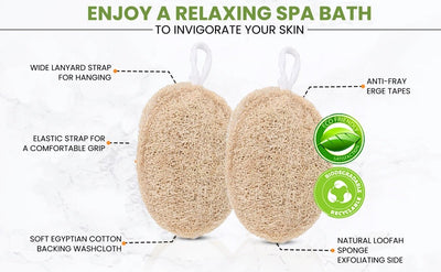 Eco Friendly Loofah for Bath - Round Shape – Bath Accessories on Brown Living™. SKU: TET05_24BL4853. Img 2.