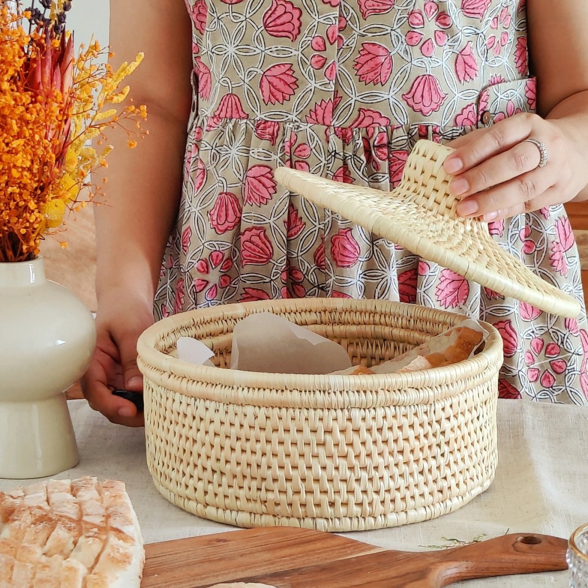 Eco Friendly Moonj Grass Bread/Roti Basket | Verified Sustainable by Brown Living™