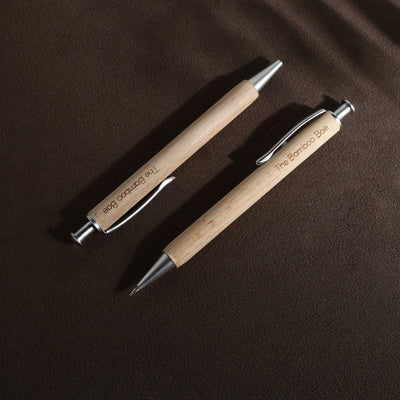 Eco Friendly Pens | 2 Refillable Ball Pen | Sustainable Wooden Pens – Stationery on Brown Living™. SKU: TBB - 100. Img 2.