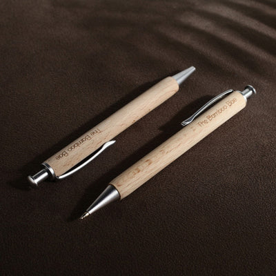 Eco Friendly Pens | 2 Refillable Ball Pen | Sustainable Wooden Pens – Stationery on Brown Living™. SKU: TBB - 100. Img 1.