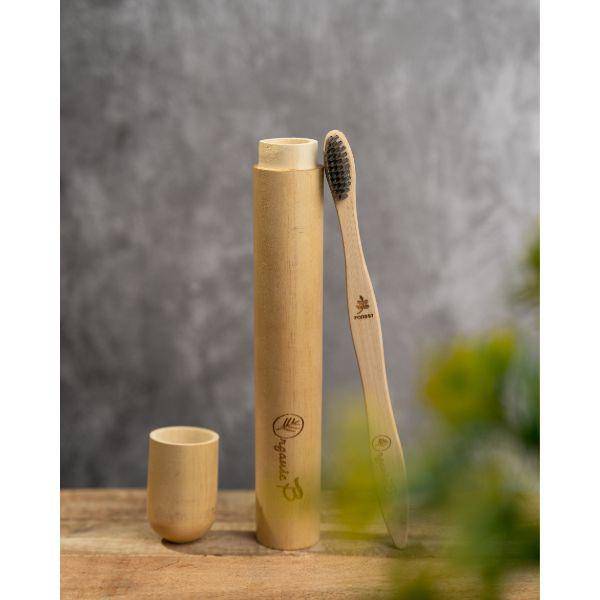 Buy Eco Friendly Travel Case with Bamboo Charcoal Toothbrush | Shop Verified Sustainable Products on Brown Living