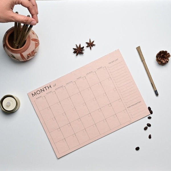 Buy Eco-friendly Tree Free Monthly Jotter | Peach | Shop Verified Sustainable Organizers & Planners on Brown Living™