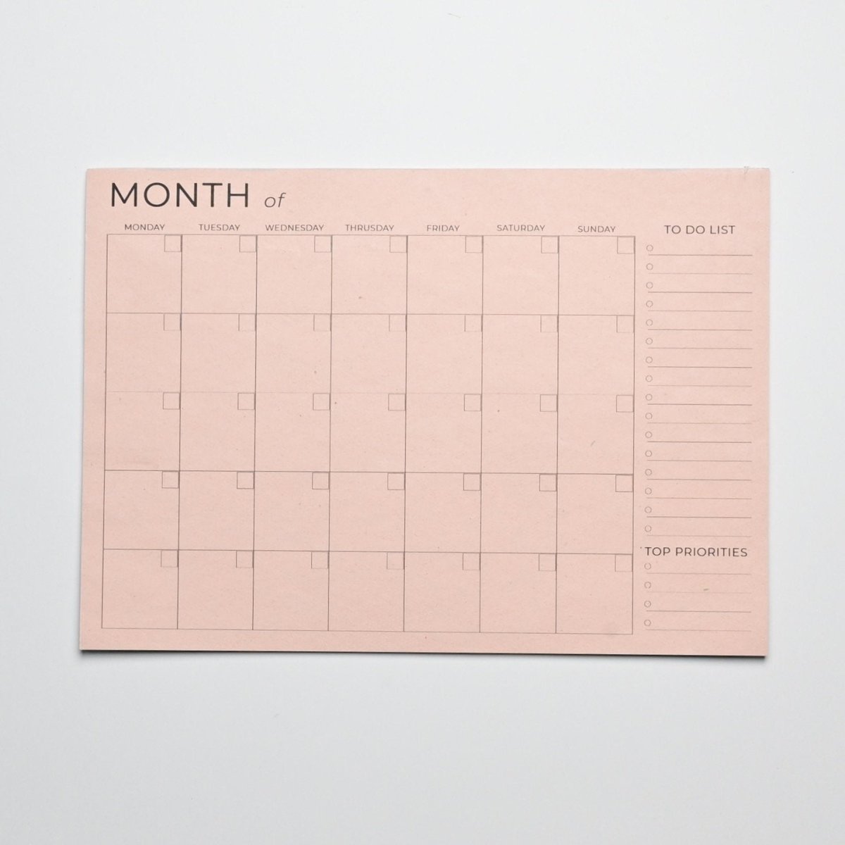 Eco - friendly Tree Free Monthly Jotter | Peach | Verified Sustainable by Brown Living™