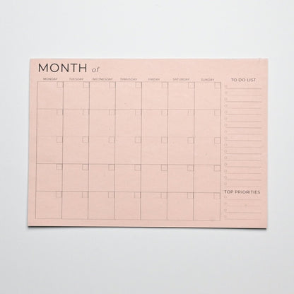 Eco - friendly Tree Free Monthly Jotter | Peach | Verified Sustainable by Brown Living™