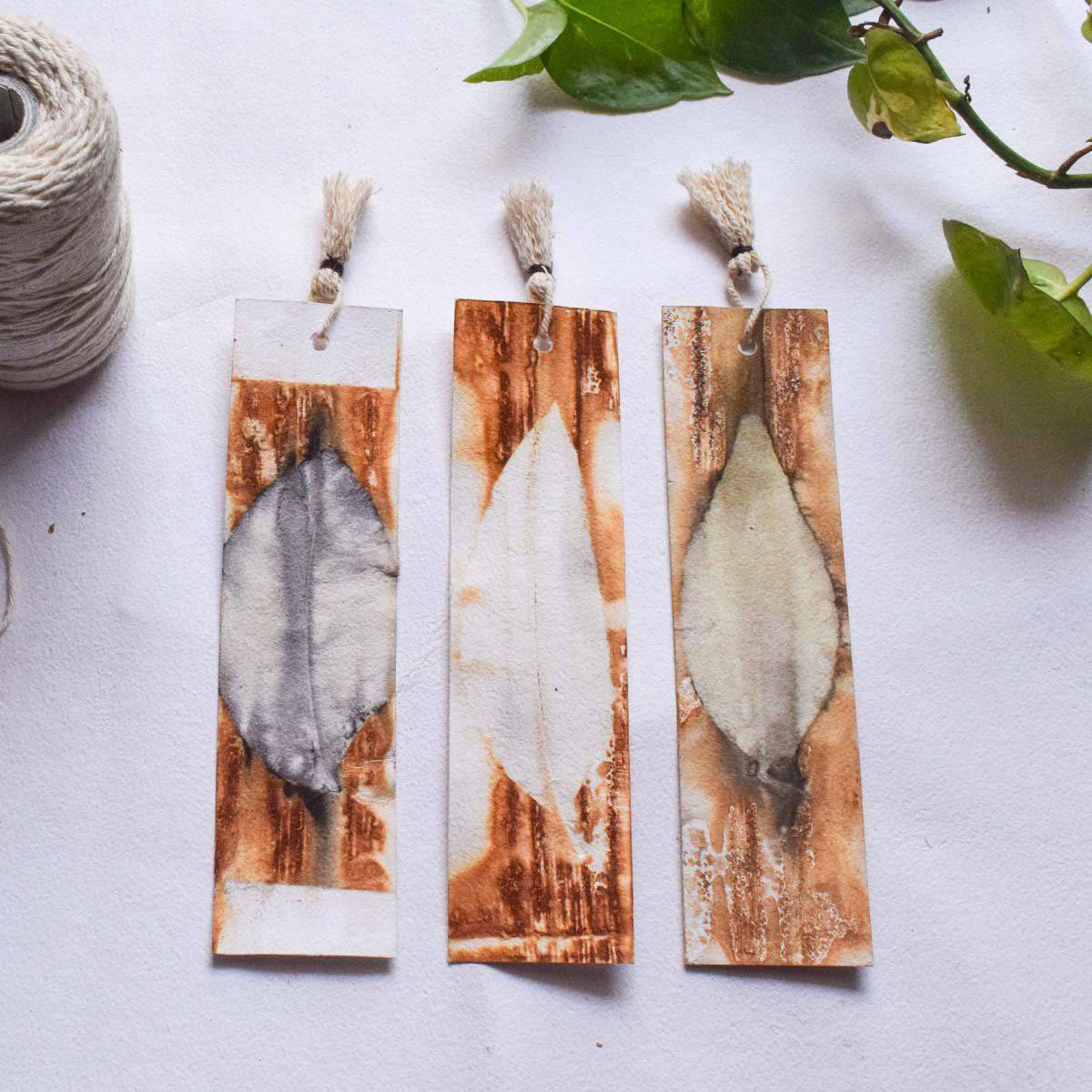 Eco - printed Bookmarks - Set of 3 | Verified Sustainable by Brown Living™