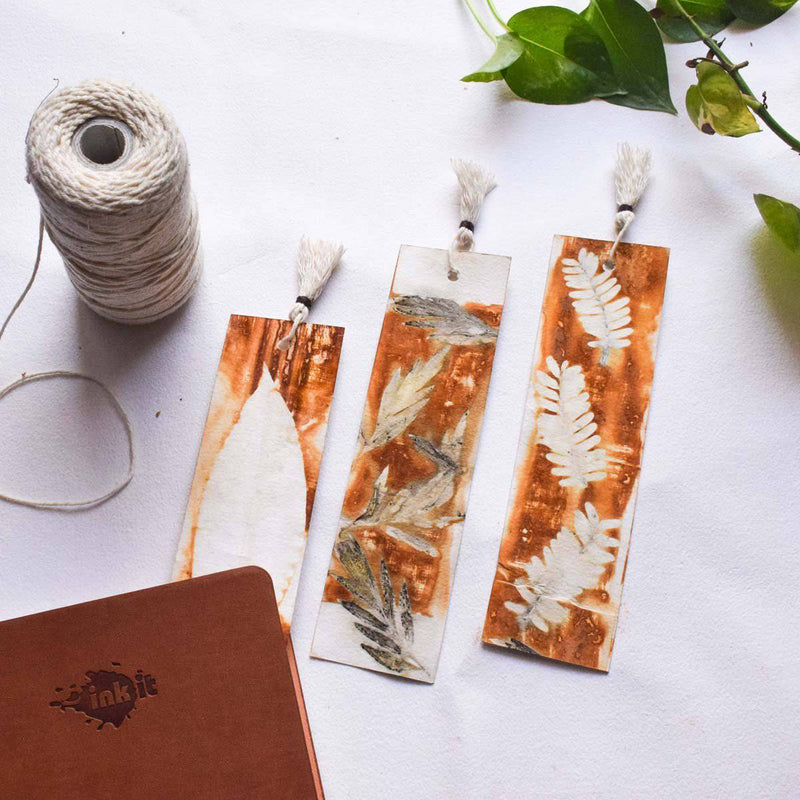 Buy Eco-printed Bookmarks - Set of 3 | Shop Verified Sustainable Bookmarks on Brown Living™
