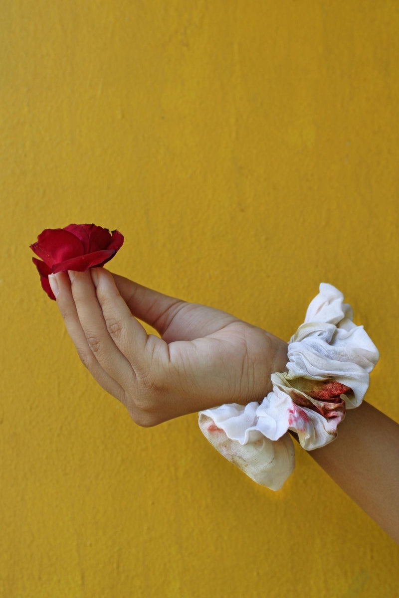 Eco - Printed Cotton Zipper Scrunchie | Verified Sustainable by Brown Living™