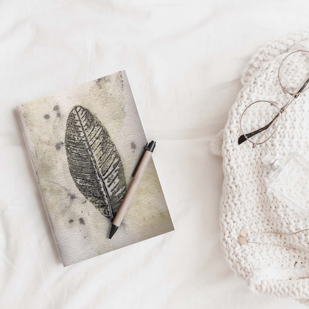 Eco - printed Guava Journal - Bookmark Combo | Verified Sustainable by Brown Living™