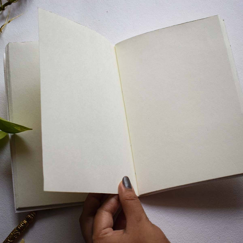 Buy Eco-printed Handmade Journal- Blue petal print | Shop Verified Sustainable Notebooks & Notepads on Brown Living™