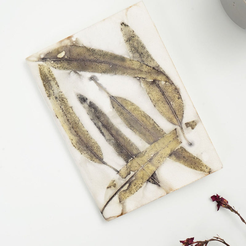 Buy Eco-printed Handmade Journal - Eucalyptus leaf print | Shop Verified Sustainable Notebooks & Notepads on Brown Living™