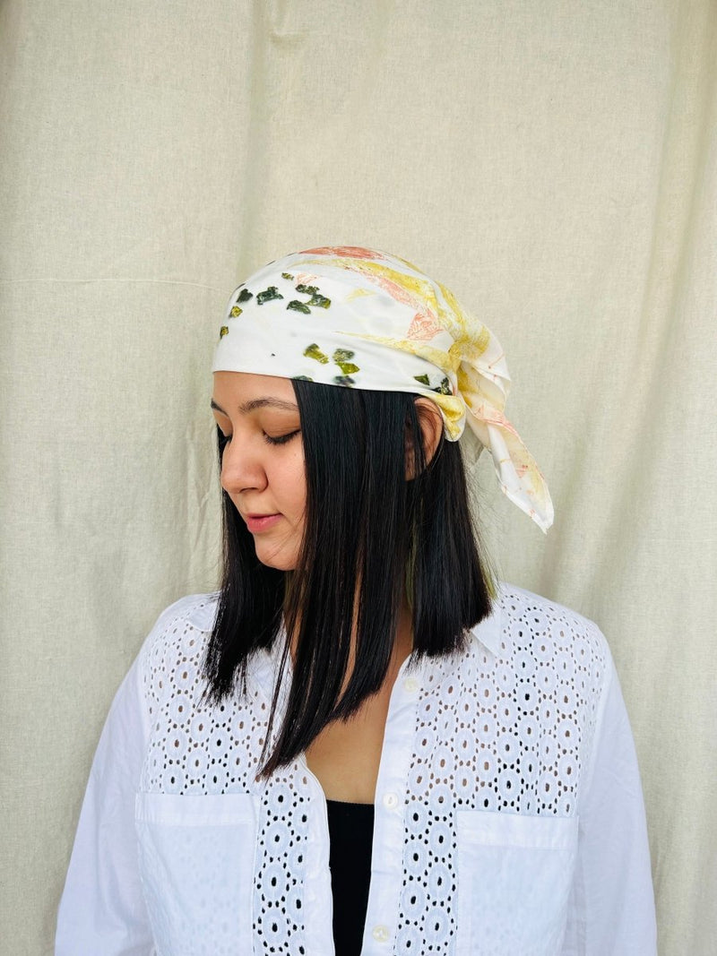 Buy Eco-printed Leaf Print Bandana | Shop Verified Sustainable Products on Brown Living