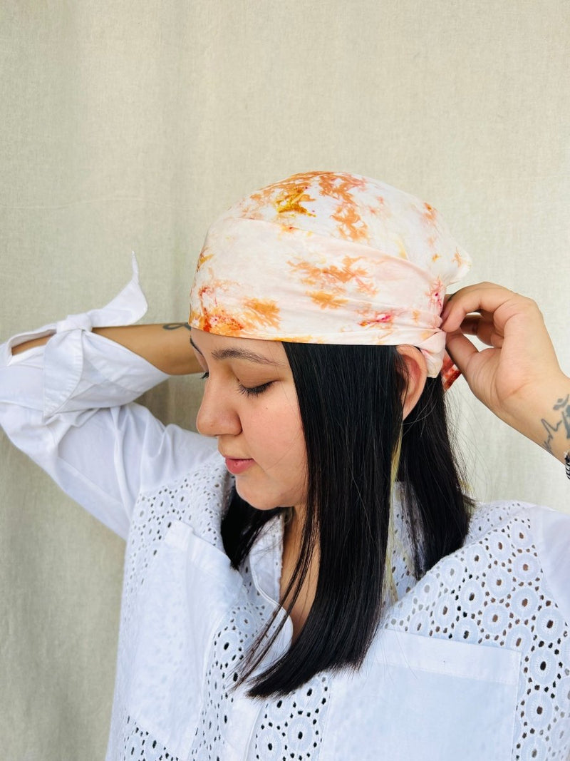 Buy Eco-printed Silk Bandana - Multicolor | Shop Verified Sustainable Womens Accessories on Brown Living™