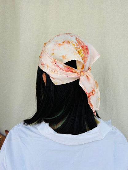Eco - printed Silk Bandana - Multicolor | Verified Sustainable by Brown Living™