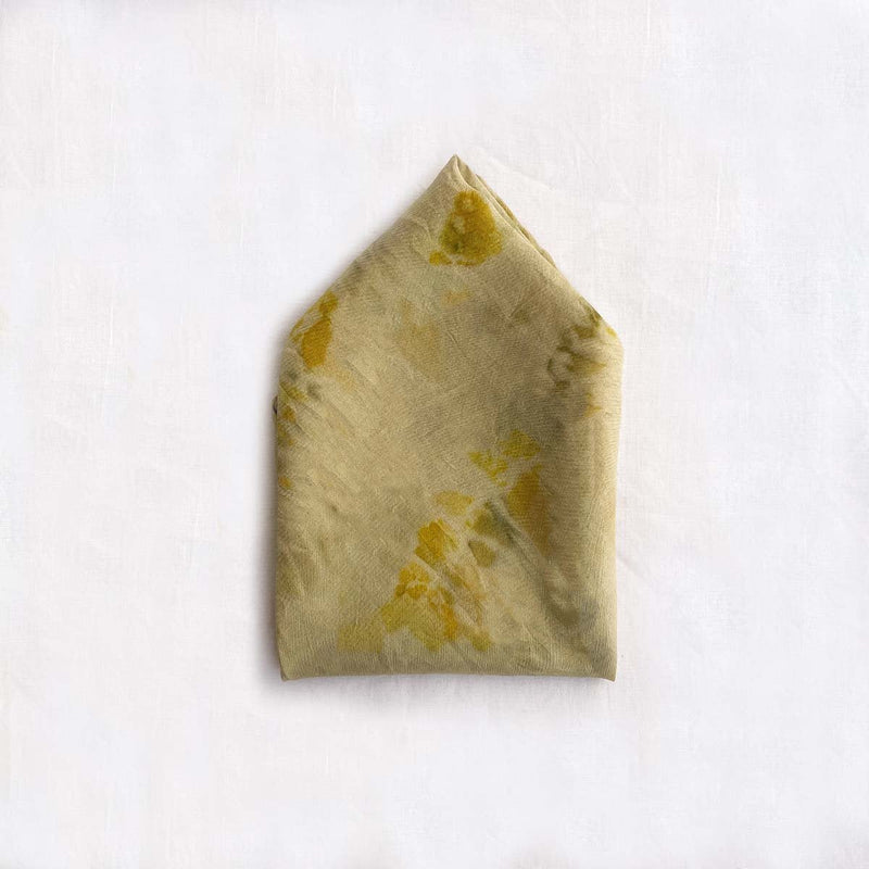 Buy Eco-printed Silk Pocket Square - Lime | Shop Verified Sustainable Mens Accessories on Brown Living™