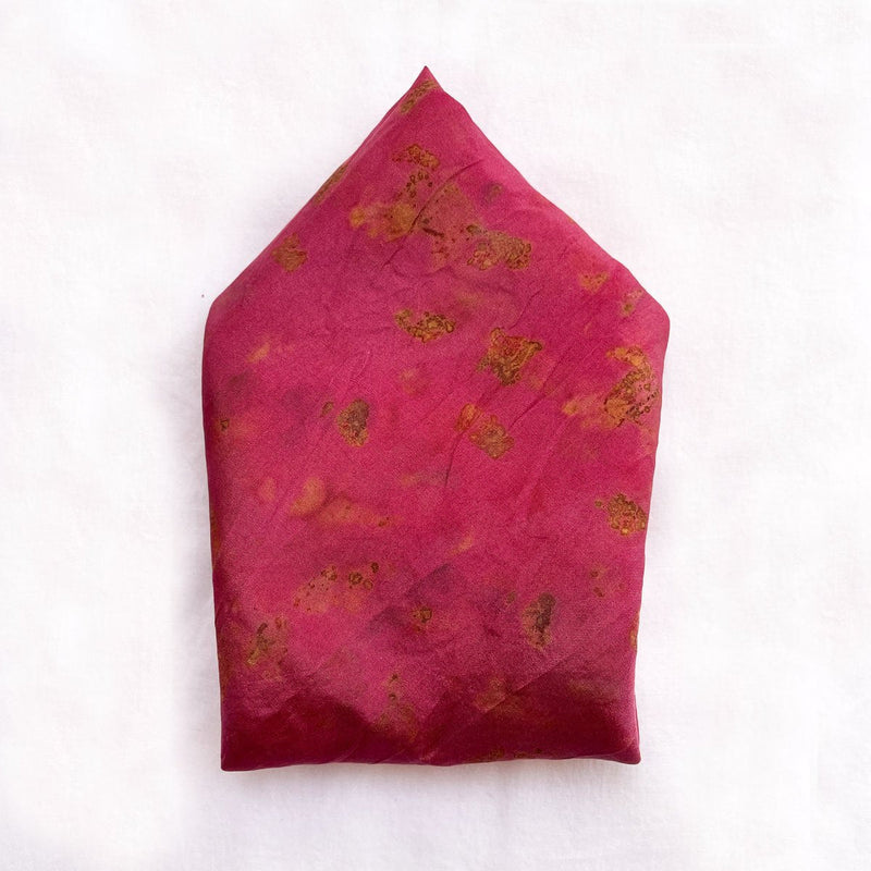 Buy Eco-printed Silk Pocket Square- Pink | Shop Verified Sustainable Mens Accessories on Brown Living™
