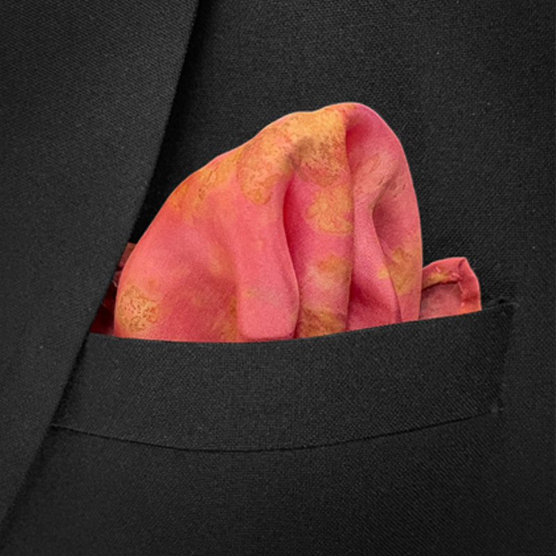Buy Eco-printed Silk Pocket Square- Pink | Shop Verified Sustainable Products on Brown Living