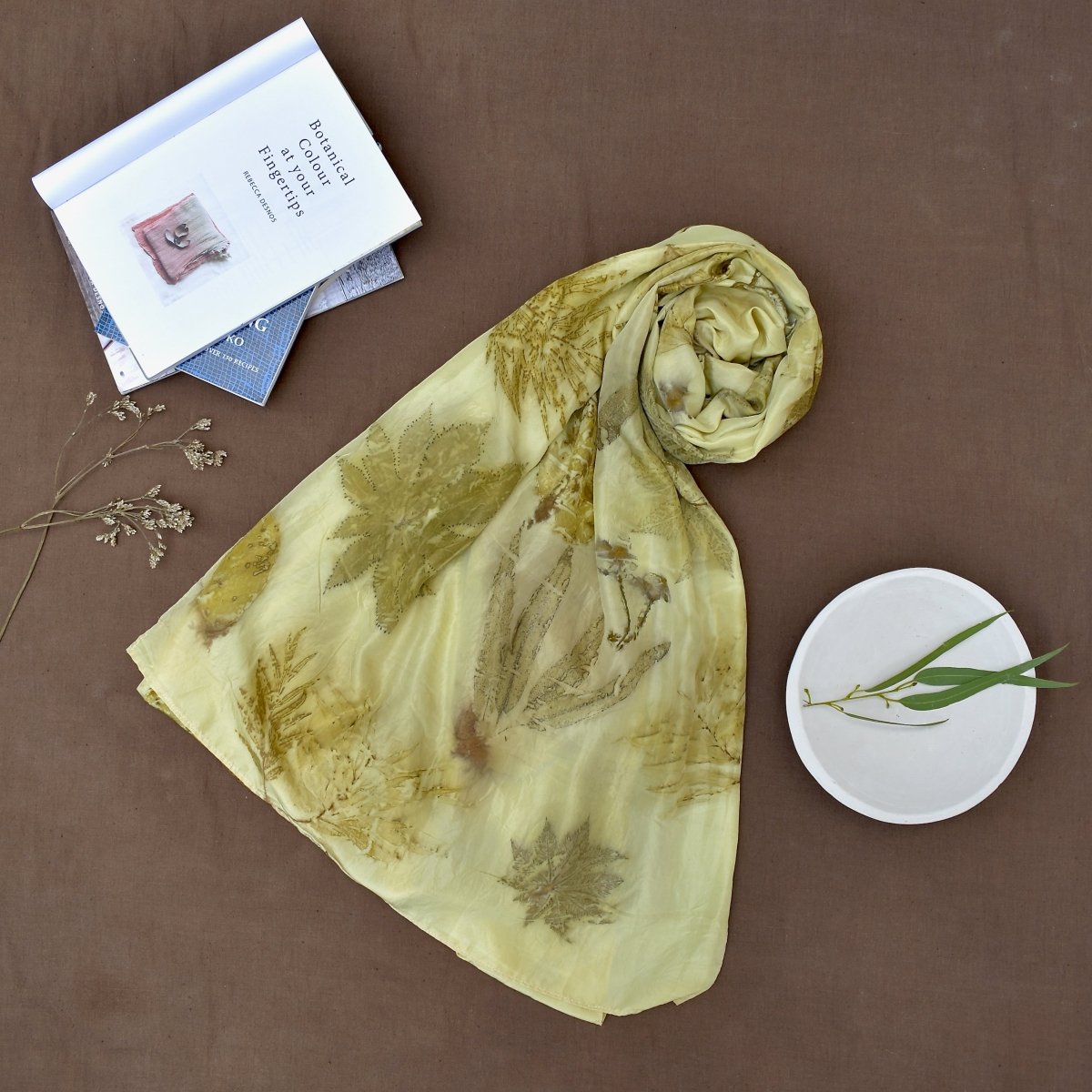 Eco - Printed Silk Scarves | Verified Sustainable by Brown Living™