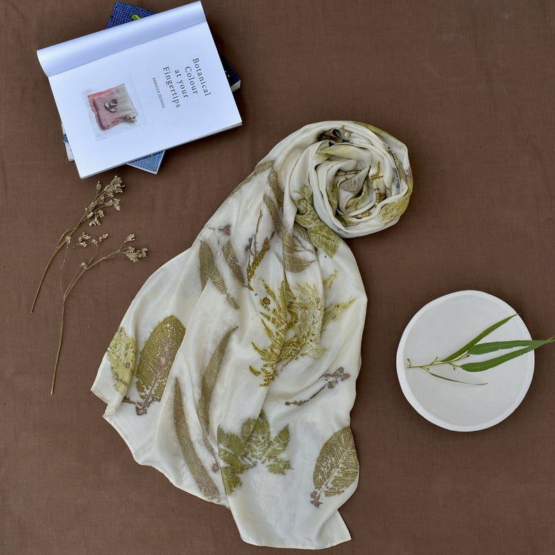 Buy Eco-Printed Silk Scarves | Shop Verified Sustainable Womens Scarf on Brown Living™