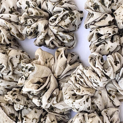 Eco - printed Silk Scrunchies - Set of 3 - Oatmeal | Verified Sustainable by Brown Living™