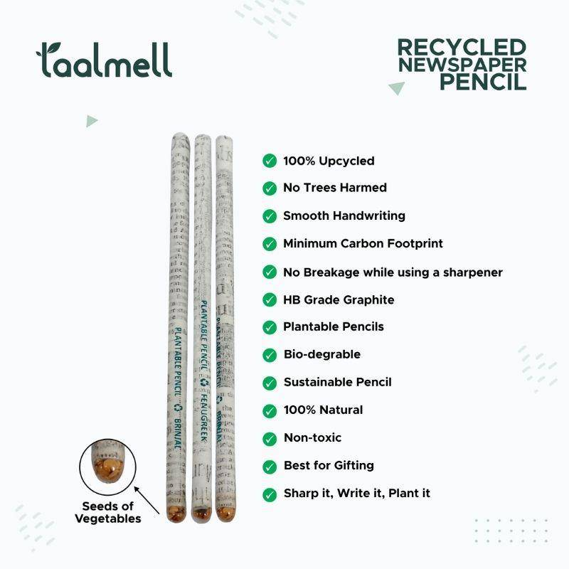 Eco Stationery | Recycled Paper Pencils & Pen with Plantable Seeds | Pack of 4 Pen and 6 Pencils | Verified Sustainable by Brown Living™