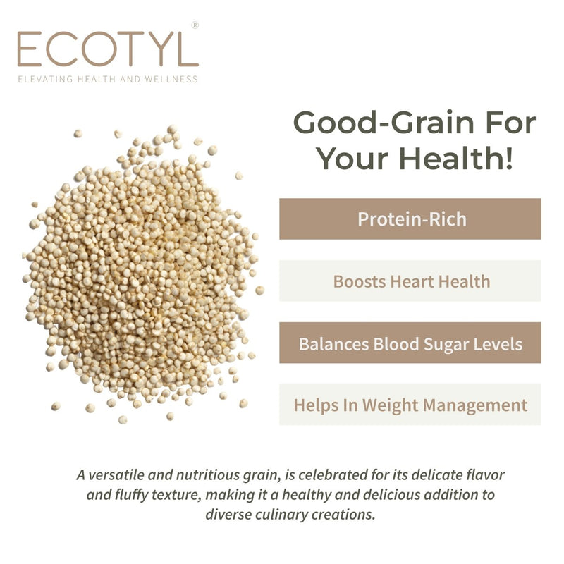 Buy Ecotyl Quinoa (White) | Gluten Free | High Protein | 500g | Shop Verified Sustainable Cereal & Meusli on Brown Living™