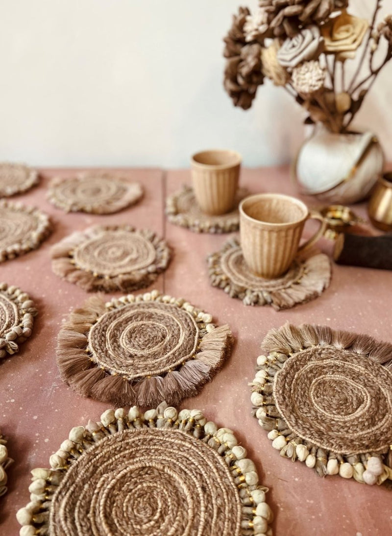 Buy Ek Rang- Colour of Skin Handcrafted Coasters- Set of 2 | Shop Verified Sustainable Table Decor on Brown Living™
